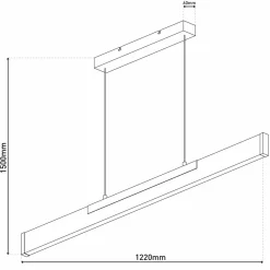 Näve Suspension LED Wilma, bois, longueur 122 cm, intensité variable| Suspensions Led|Suspensions