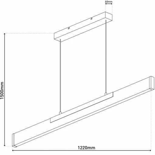 Näve Suspension LED Wilma, bois, longueur 122 cm, intensité variable| Suspensions Led|Suspensions