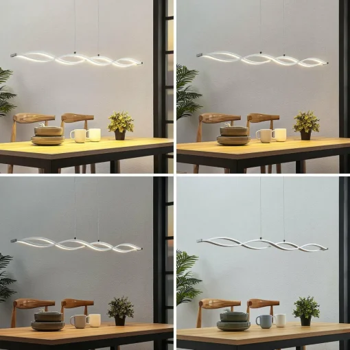 Lucande Suspension linéaire LED Roan, en forme de vague| Suspensions Led|Suspensions