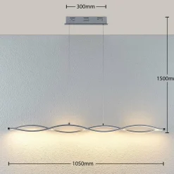 Lucande Suspension linéaire LED Roan, en forme de vague| Suspensions Led|Suspensions