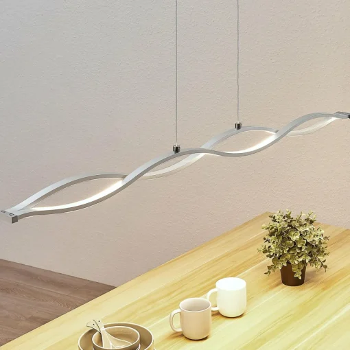 Lucande Suspension linéaire LED Roan, en forme de vague| Suspensions Led|Suspensions