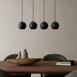 HELAM Suspension Midnight en noir 4 lampes long| Suspensions Led|Suspensions