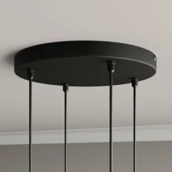 HELAM Suspension Midnight en noir/cuivré 4 lampes ronde| Suspensions Led|Suspensions