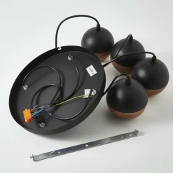 HELAM Suspension Midnight en noir/cuivré 4 lampes ronde| Suspensions Led|Suspensions