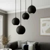 HELAM Suspension Midnight noir à quatre lampes rond| Suspensions Led|Suspensions