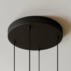 HELAM Suspension Midnight noir à quatre lampes rond| Suspensions Led|Suspensions