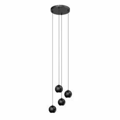 HELAM Suspension Midnight noir à quatre lampes rond| Suspensions Led|Suspensions