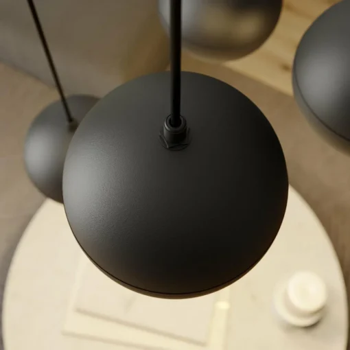 HELAM Suspension Midnight noir à quatre lampes rond| Suspensions Led|Suspensions