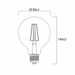 Sylvania E27 filament LED G95 4 W 2 700 K 840 lm| Ampoules Filament|Ampoules Filament
