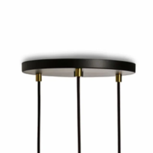 Tala Suspension Triple Pendant ronde, E27 claire, noir/chêne| Suspensions Led|Suspensions