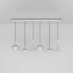 Tom Dixon Beat Range Linear suspension x6 blanche| Suspensions Led|Suspensions