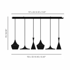 Tom Dixon Beat Range Linear suspension x6 blanche| Suspensions Led|Suspensions