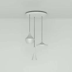 Tom Dixon Beat Trio Round suspension x3 blanche| Suspensions Led|Suspensions