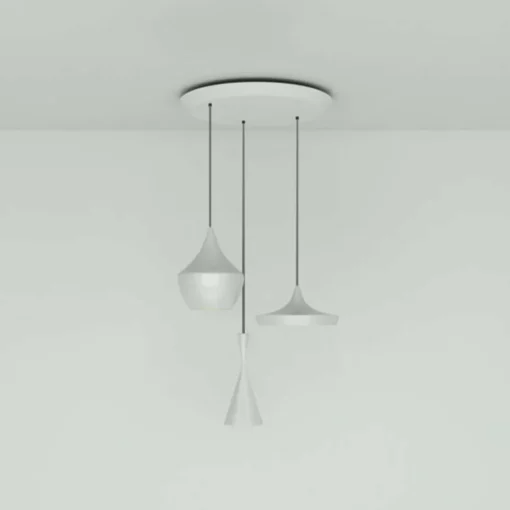 Tom Dixon Beat Trio Round suspension x3 blanche| Suspensions Led|Suspensions