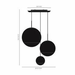 Tom Dixon Mirror Ball Range Round 3 lampes doré| Suspensions Led|Suspensions
