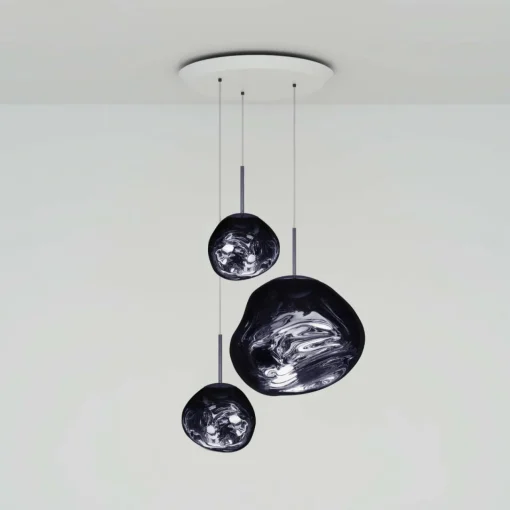Tom Dixon Suspension Melt Trio Round, Ø 81 cm, 3 lampes, fumé| Suspensions Led|Suspensions