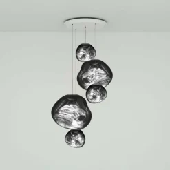Tom Dixon Suspension Melt Large Round, Ø 95 cm, chrome| Suspensions Led|Suspensions