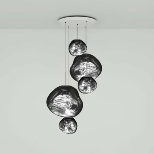 Tom Dixon Suspension Melt Large Round, Ø 95 cm, chrome| Suspensions Led|Suspensions
