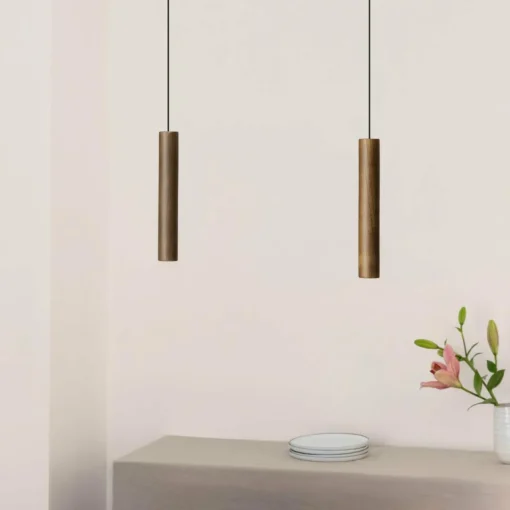 UMAGE Chimes Tall suspension LED chêne foncé| Suspensions Led|Suspensions