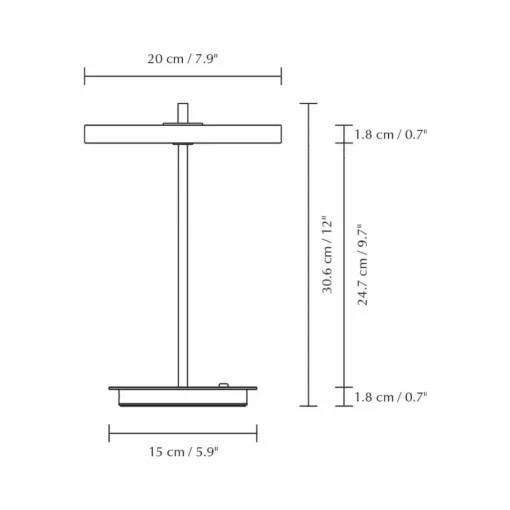 UMAGE lampe à poser LED rechargeable Asteria Move noir/noir 31 cm| Lampes À Poser Led|Lampes À Poser Et Lampes De Table