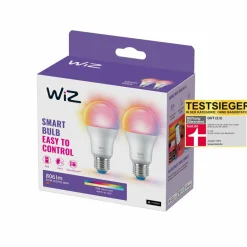 WiZ A60 Ampoule LED mate WiFi E27 8,5W RGBW Lot de 2| Ampoules Connectées Et Intelligentes|Ampoules Connectées Et Intelligentes
