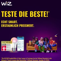 WiZ A60 Ampoule LED mate WiFi E27 8,5W RGBW Lot de 2| Ampoules Connectées Et Intelligentes|Ampoules Connectées Et Intelligentes
