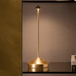 Zafferano Pina 3K Lampe à poser rechargeable Feuille de métal or| Lampes À Poser Led|Lampes À Poser Et Lampes De Table