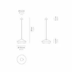 Zafferano Pina 3K Lampe à poser rechargeable Feuille de métal or| Lampes À Poser Led|Lampes À Poser Et Lampes De Table
