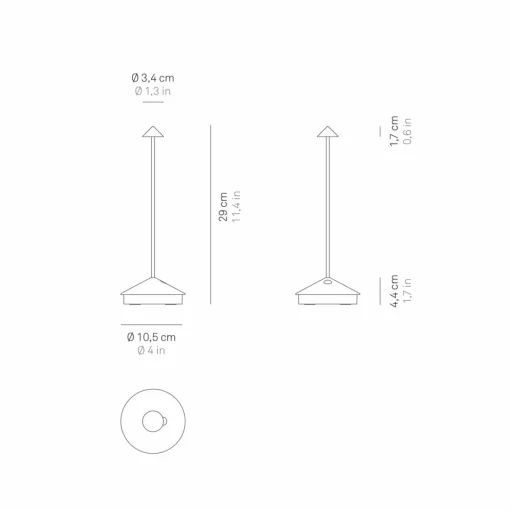 Zafferano Pina 3K Lampe à poser rechargeable Feuille de métal or| Lampes À Poser Led|Lampes À Poser Et Lampes De Table